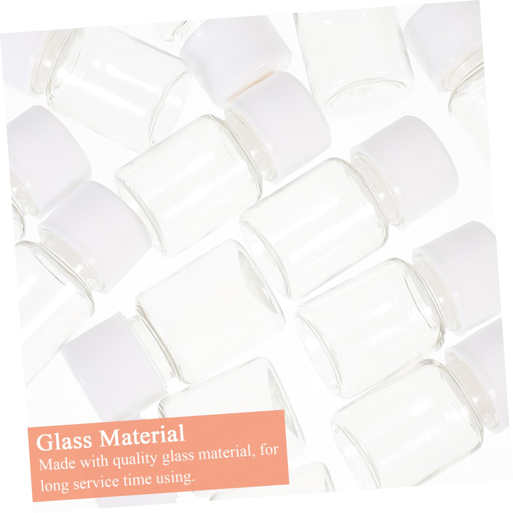 Ciieeo 30pcs Plastic Reagent Bottles Laboratory Sample Bottles Secure Caps for Water Solid Smooth Base