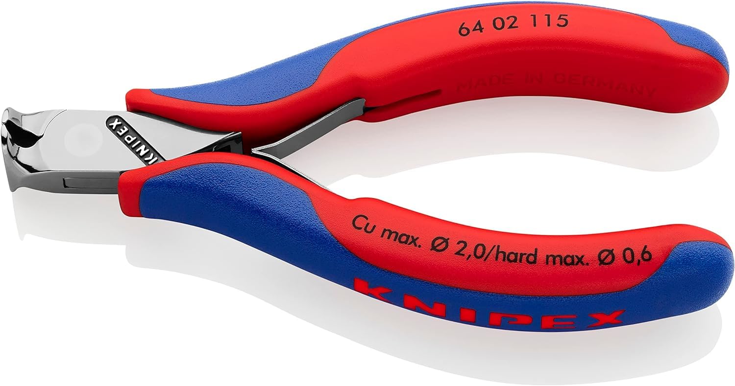 KNIPEX Tronchese per elettronica con tagliente frontale, 64 02 115 | con impugnature multicomponente 115 mm