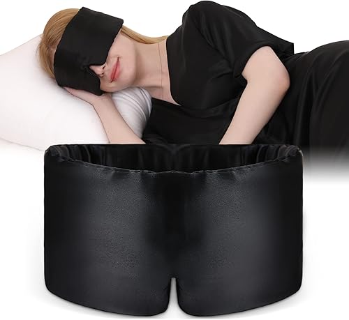 DAISYSILK Máscaras de seda para dormir para mujeres opacas de seda para dormir para mujeres y hombres máscara de seda de morera para dormir toda la