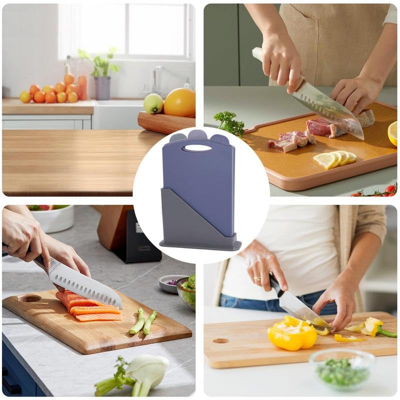 Schneidebrett Küchenschneidebretter, Küchenschneidebrett-Set, tragbare, flexible Schneidebretter mit Ständer for die Campingküche zu Hause