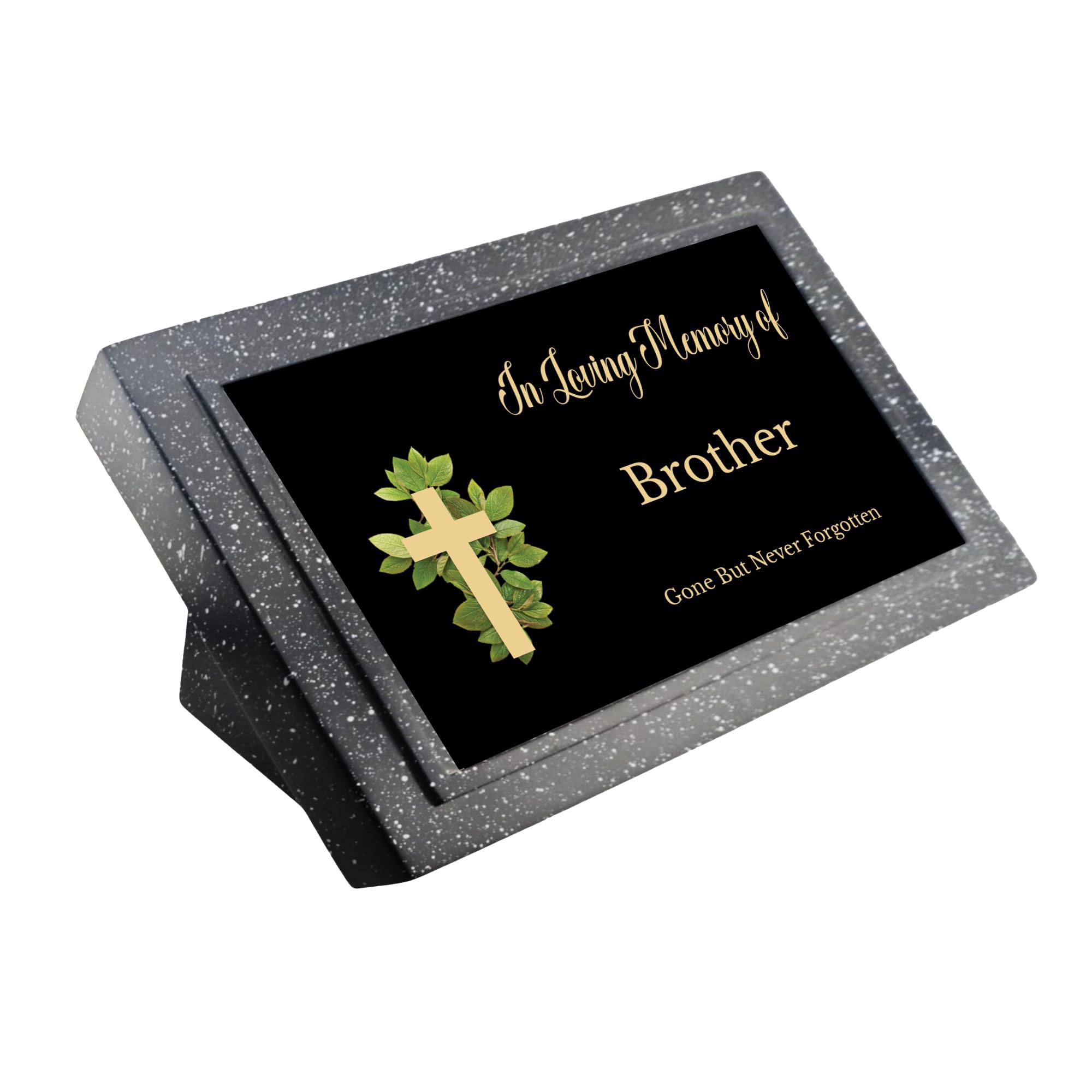 1stclassgifts Memorial Grave Marker Grave Plaque Remembrance With In Loving Memory of & Cross Design Mum Dad Grandad (UV PRINTED) (Brother)