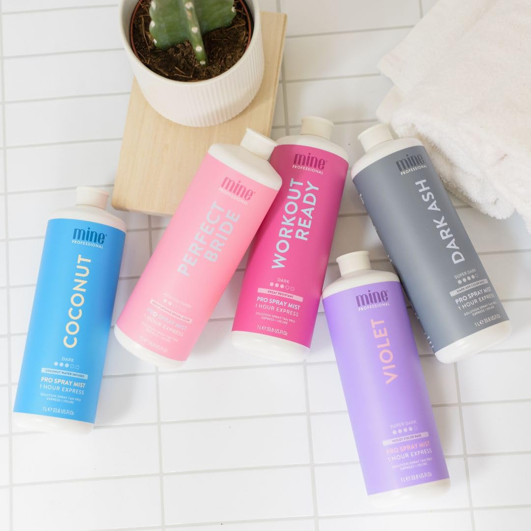 MineTan Dark Ash Premium roztwór do opalania natryskowego | Salon Professional 1-godzinna formuła ekspresowej opalenizny, czyste rozwiązanie do opalania bez słońca, gładkie i gładkie wykończenie, bez zapachu pomarańczowej lub sztucznej opalenizny, wegańsk