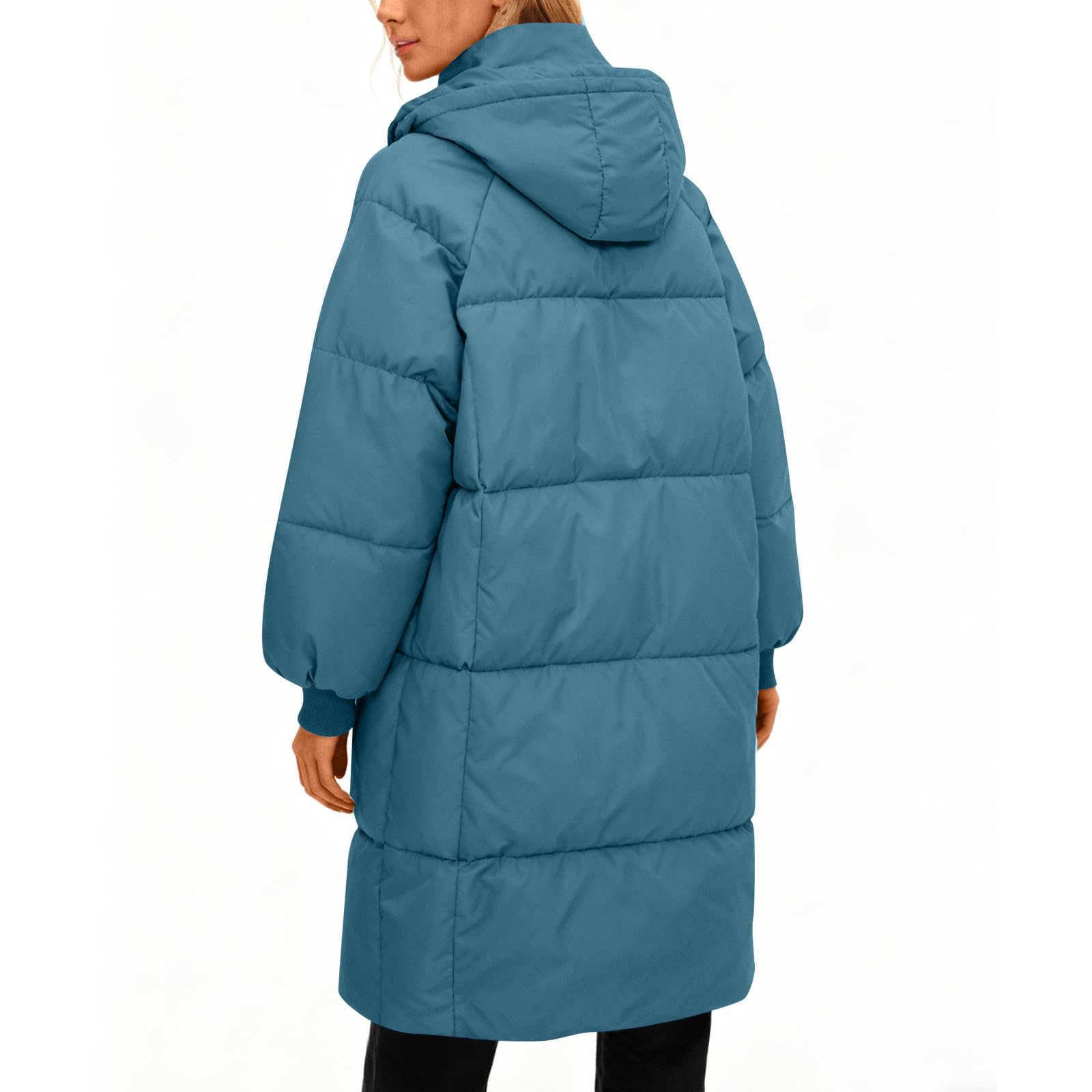 Daunenmantel Damen Lang Winter Steppjacke Daunen Wintermantel Gefüttert
