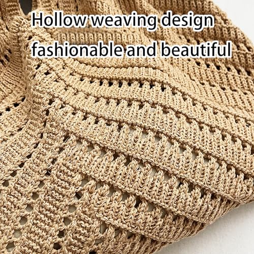 Bolso tejido de crochet para playa para mujer miniatura 5