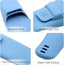 LinMei Silicone Razor Travel Case Compatible with Gillette Parker Merkur Shaver Men's Razor Home Use Portable Anti Fall Razor Protective Cover Old-Fashioned Razor Cover (Black+Blue) gallery image