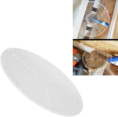 Miniatura 4 de FTVOGUE Buscador central redondo con escamas transparentes acrílico DlY carpintería círculo calibre diámetro 7.9 in