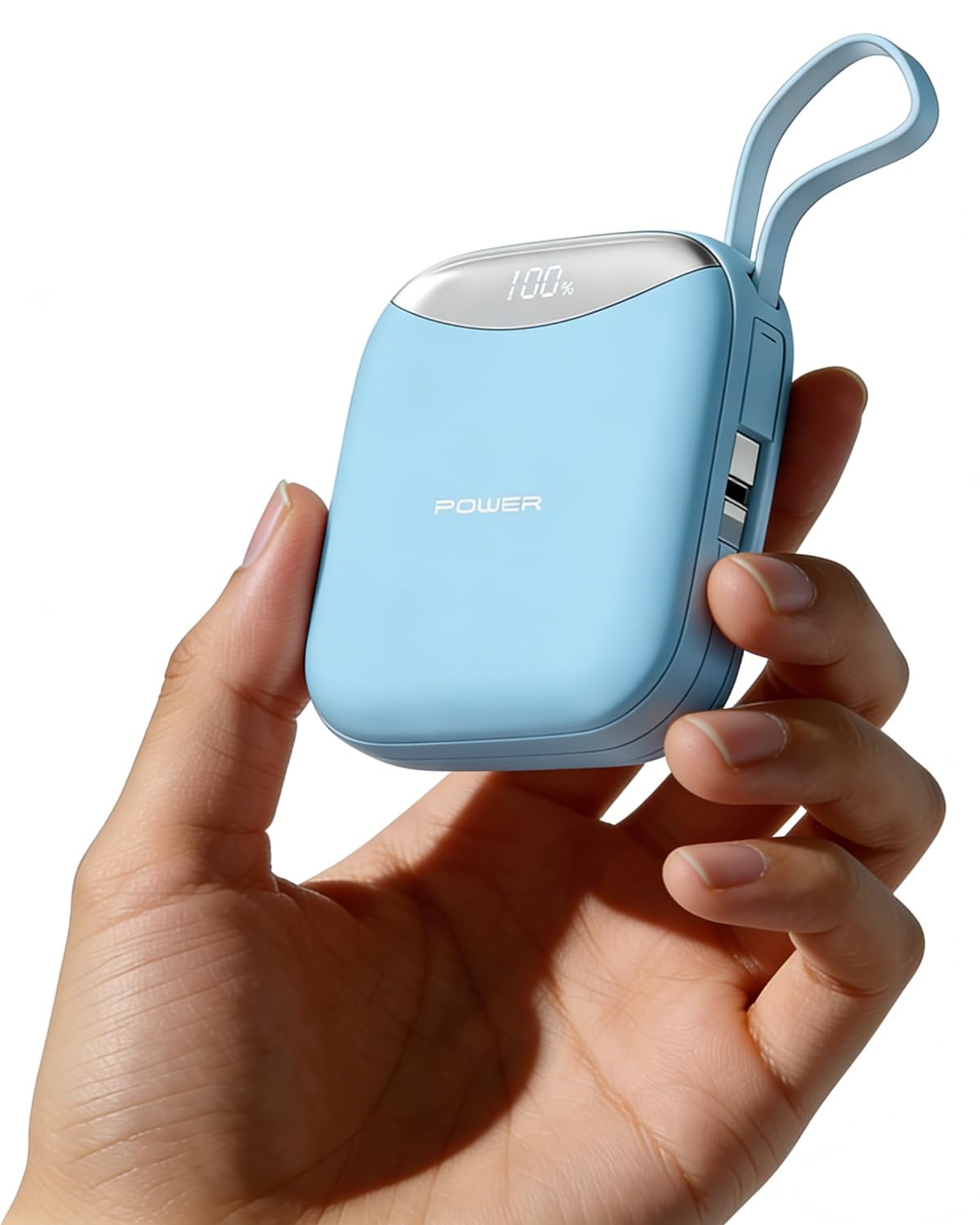 Portable Charger with Built in Cables Small 10000mAh Power Bank 4 Outputs 22 5W USB C Fast Charging