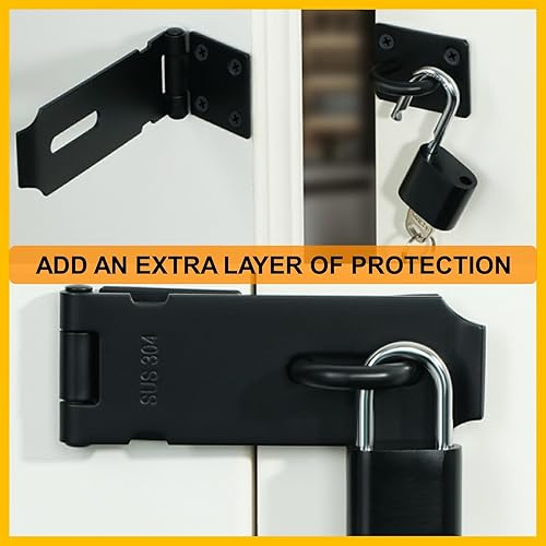 Miniatura 6 de Alise MS9B-3C-2P - 2 cerraduras de puerta, cierre de seguridad de acero inoxidable SUS 304 de 3 pulgadas, con tornillo de fijación para puertas