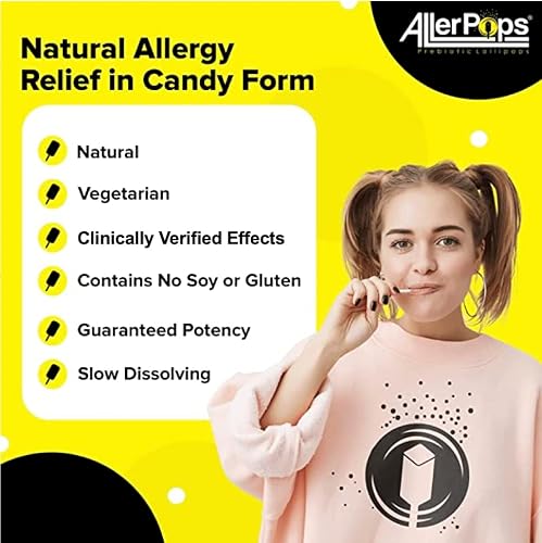 Allerpops Probiotic Lollipops - Long Lasting Allergy, Sinus And Headache Relief, Immune Booster - Eases Respiratory Irritations And Complete Nutrition For Airway Probiotics, 12 Lozenges #TOP2
