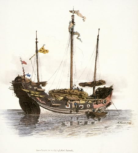 China Trading Ship 1797 Na chino Trading Ship Litografía después de un grabado 1797 por William Alexander Poster Print por (18 x 24)