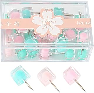 YARNOW 40 Pçs Placa De Cortiça Decorativa Cabeça De Plástico Pino De Pressão Cabides De Fotos Tachinhas De Mapa Tachinhas De Dedo Coloridas Tachinhas De Dedo Decorativas De Cristal Pinos