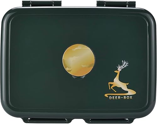 Miniatura 11 de Caja Bento grande de acero inoxidable (8.8 x 6.9 pulgadas), contenedor de almuerzo de 3 compartimentos, a prueba de fugas con bandeja y cuchara de