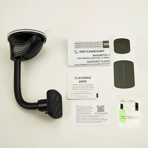 Miniatura 28 de Scosche - Soporte de teléfono MagicMount MAGWDM-2PXCES0 con ventosa de cuello flexible para salpicadero/parabrisas, cabezal magnético ajustable