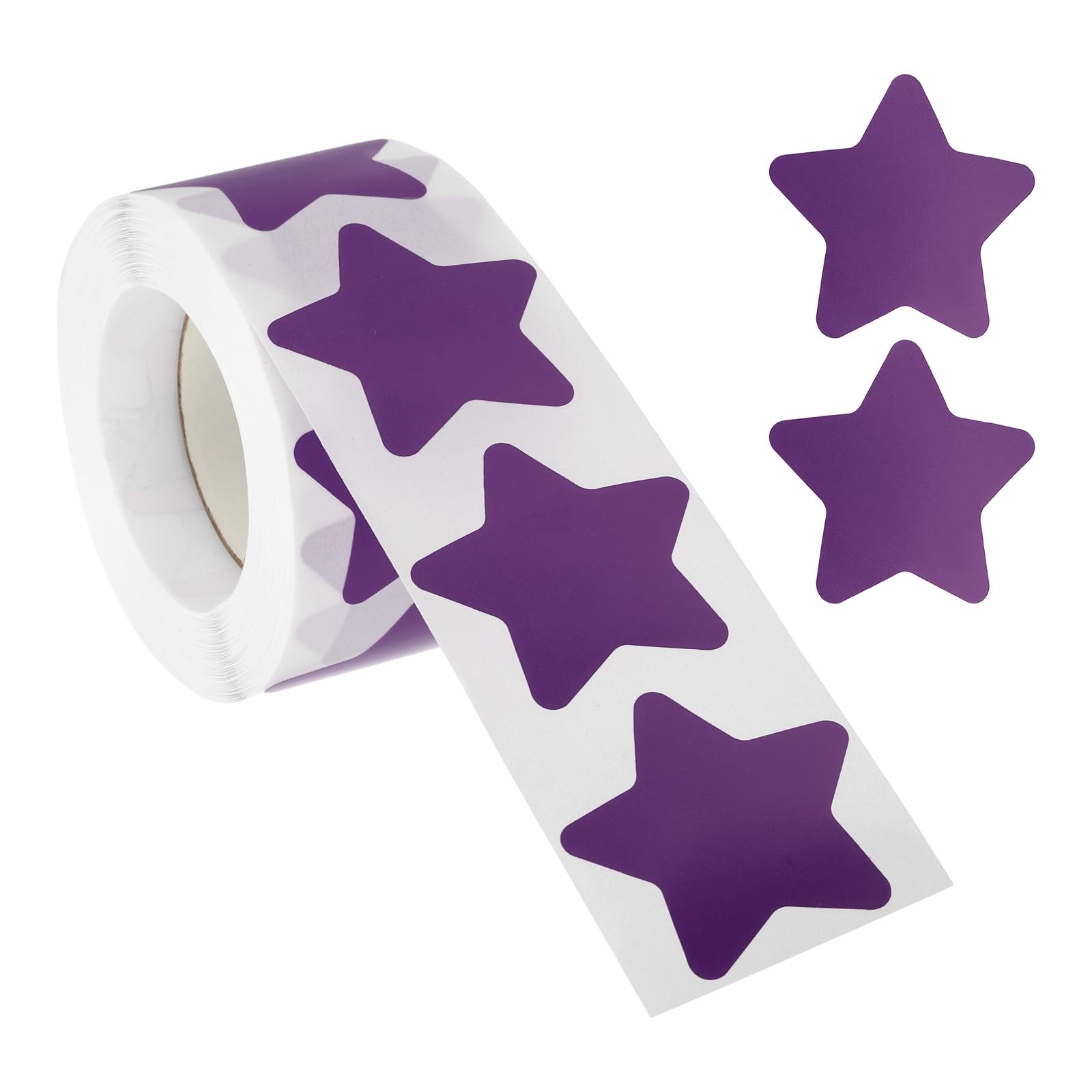PATIKIL Star Stickers Roll 1.5", 500 Pcs Self-Adhesive Reward Stickers for Classroom Teacher Supplies and DIY Craft, Purple