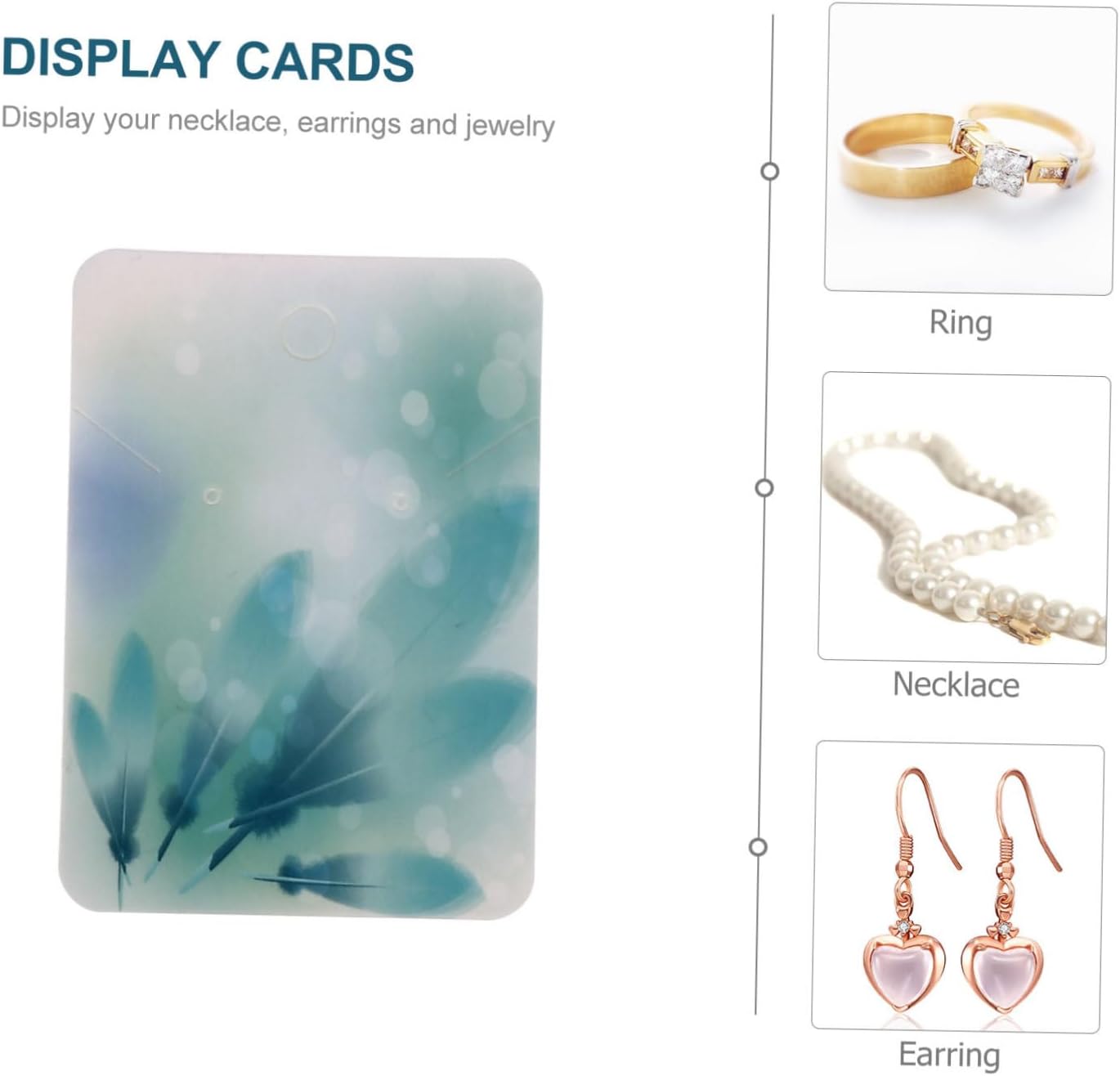 TEHAUX Jewelry Display Cards for Necklaces and Earrings 5x7 Packaging Cards with 100 Bags for DIY Jewelry Making and Crafting Projects