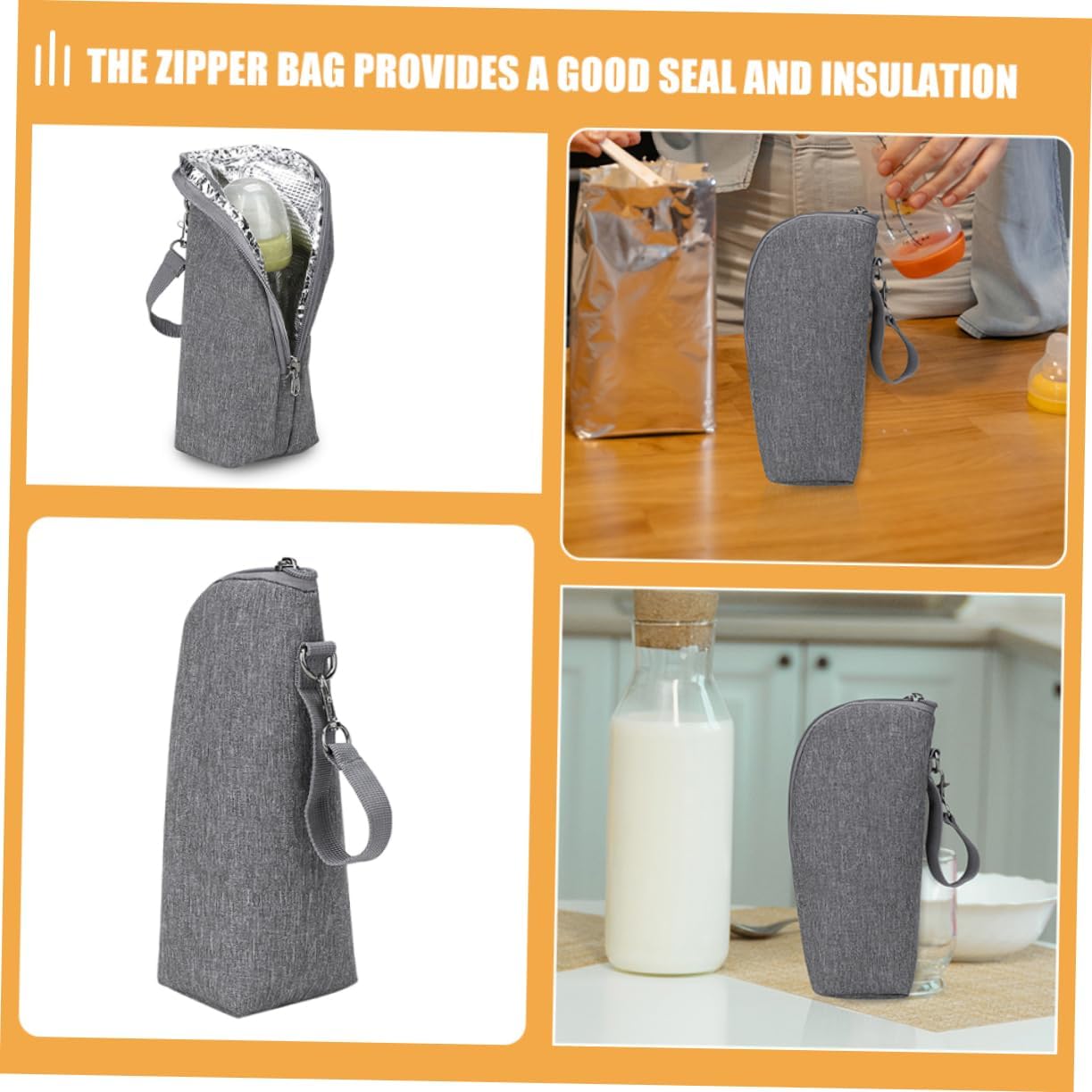 ORFOFE 2pcs Insulated Baby Bottle Bag for Travel Portable Milk Bottle Thermal Pouch for Stroller Accessory Material
