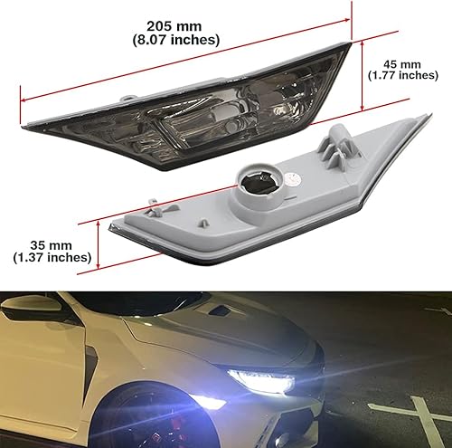 Miniatura 4 de Luces de marcador laterales Civic de 10 generación para Honda Civic Coupé Hatchback 2016 2017 2018 2019 2020 2021 Honda Civic Coupe Hatchback Blanco
