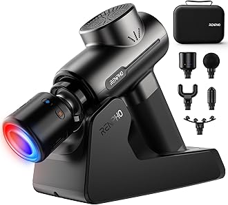 RENPHO Massage Gun with Heat and Cold, Valentines Birthday Gifts for Women Men, Portable Percussion Muscle Deep Tissue Massager with Charging Stand, Active+ Thermacool Deluxe