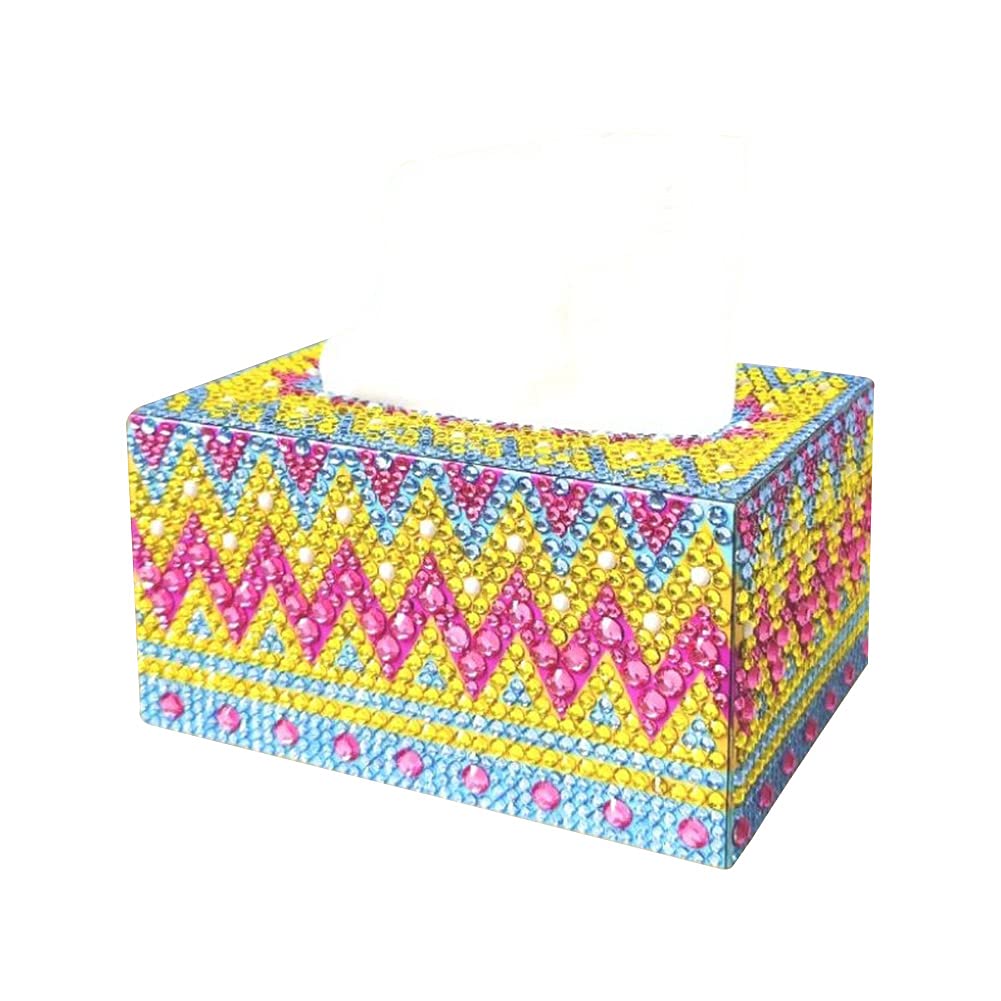 Uoicern Diy Square Tissue Box Rhinestone Drawing Art Tissue Dispenser