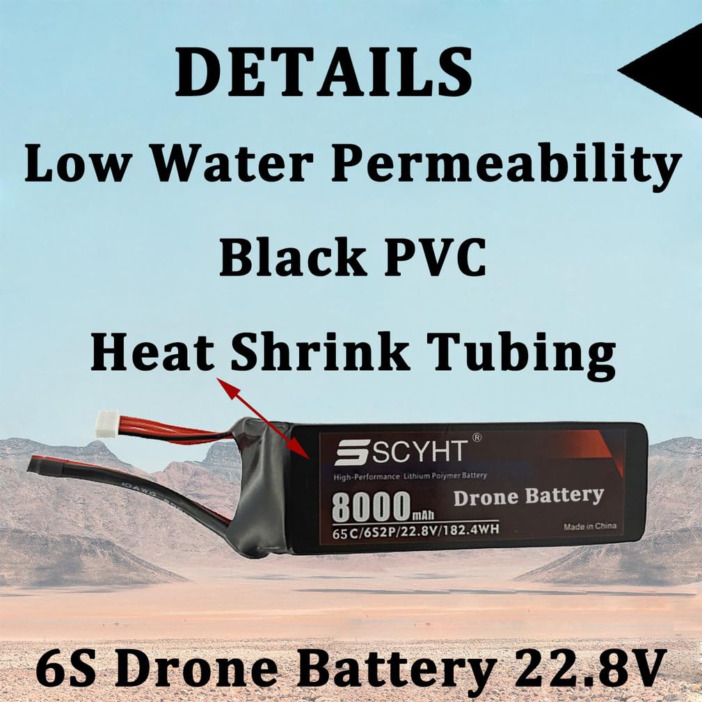 Batteria al litio 22,8 V Batteria Lipo 65C Batterie ricaricabili 8000 mAh Batterie droni per aeromodelli per motore 50 W a 200 W con porta XH-6S,22.8v8000mah 65c xt60 u 1pack