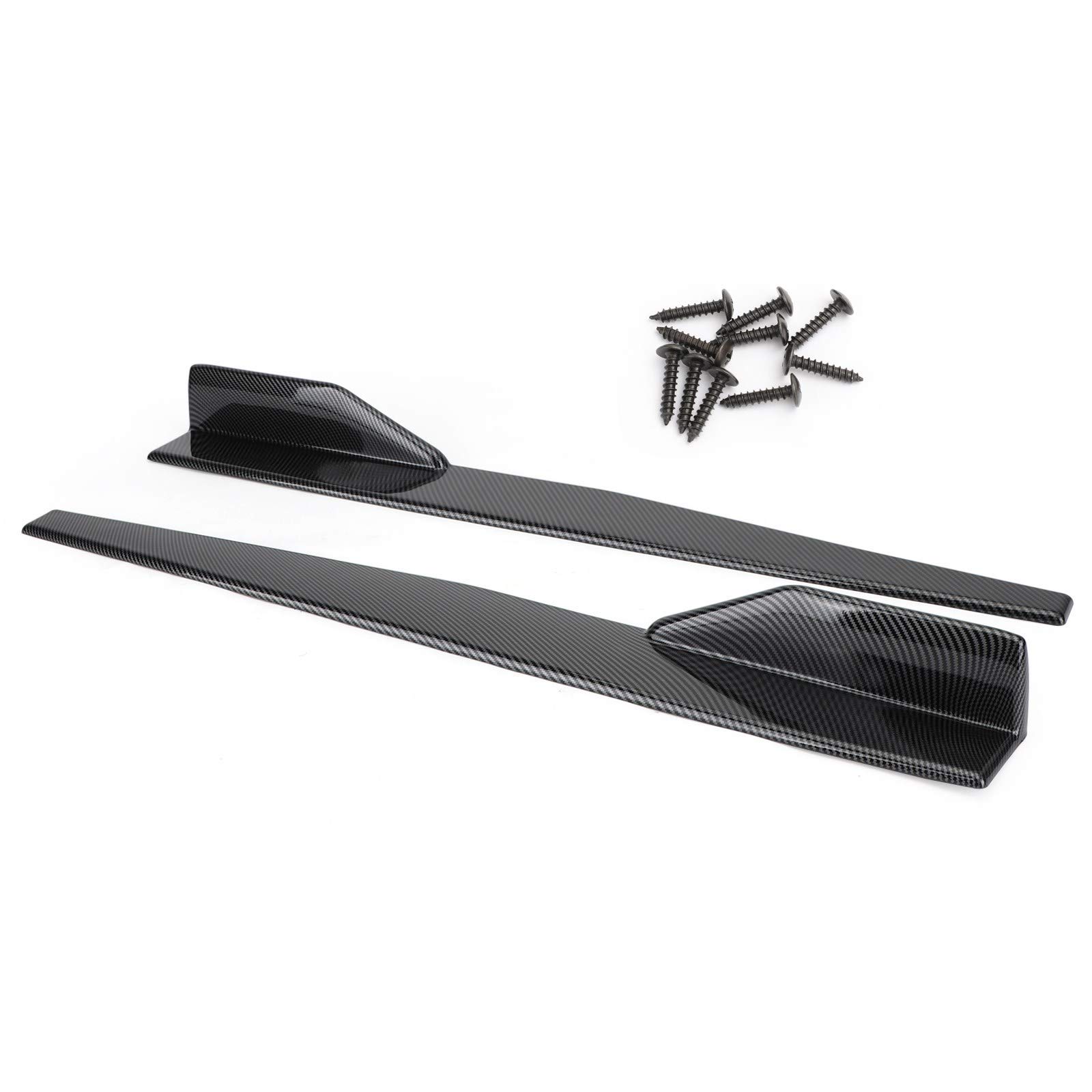 Faldones laterales de coche, divisor rocker, difusor, aletas winglet, par de alas, 45cm, alerón de falda lateral de coche, fibra de carbono