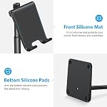 OMOTON Cell Phone Stand, Adjustable Angle Height Phone Holder Desktop for iPhone 17/Air/17 Pro/17 Pro Max/16/15, Samsung Galaxy and Other Phones (3.5-7.0 Inch), Black