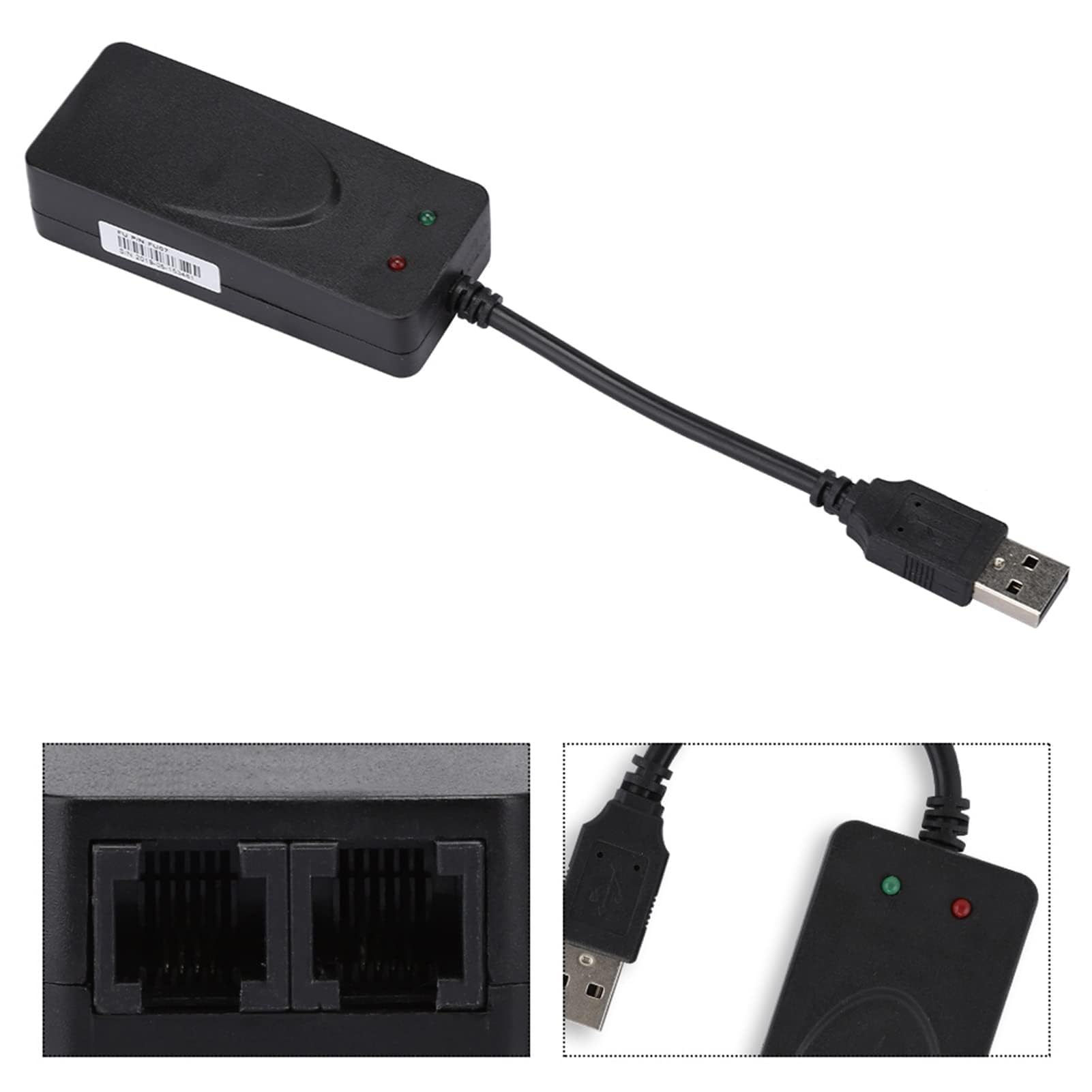 Módem Externo De Datos Y Fax De Voz USB De 56 K Con Puertos Duales, Módem Por Cable Compatible Con Win 7/Win 8/Win 10/Win Xp Y Compatible Con Marcación Automática, Marcación Por Tonos Y Pulsos, Respue