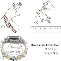 Vista 2 de C&L Accessories Compatible con Fitbit Charge 6/5 Pulsera de Reemplazo con Cuentas de Piedras Preciosas Naturales Hecha a Mano Ajustable para Mujeres
