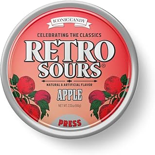 Retro Sours - Hard Tangy Candy - Pack of 3 Tins (Apple)