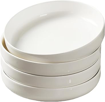 8" Ceramic Pasta Bowls Set of 4, for Soup Pasta Salad Rice, Microwave Safe