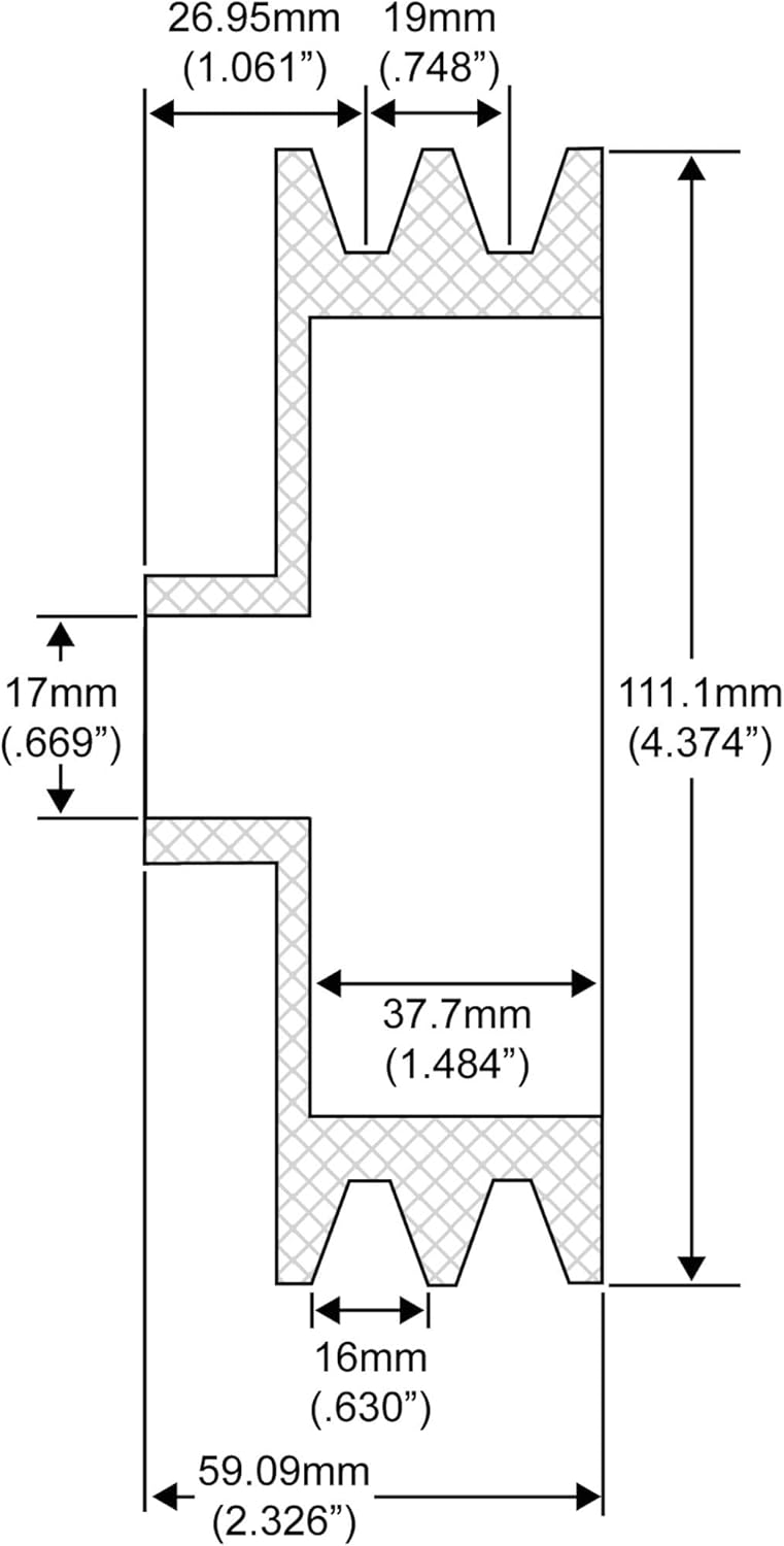 DB Electrical 202-12014 Pulley Compatible with/Replacement for Atlantic Quality Parts 1700-0548, CaseIH 537070R1, 53707RI, Center of Groove to Rear 26.950mm Tractors