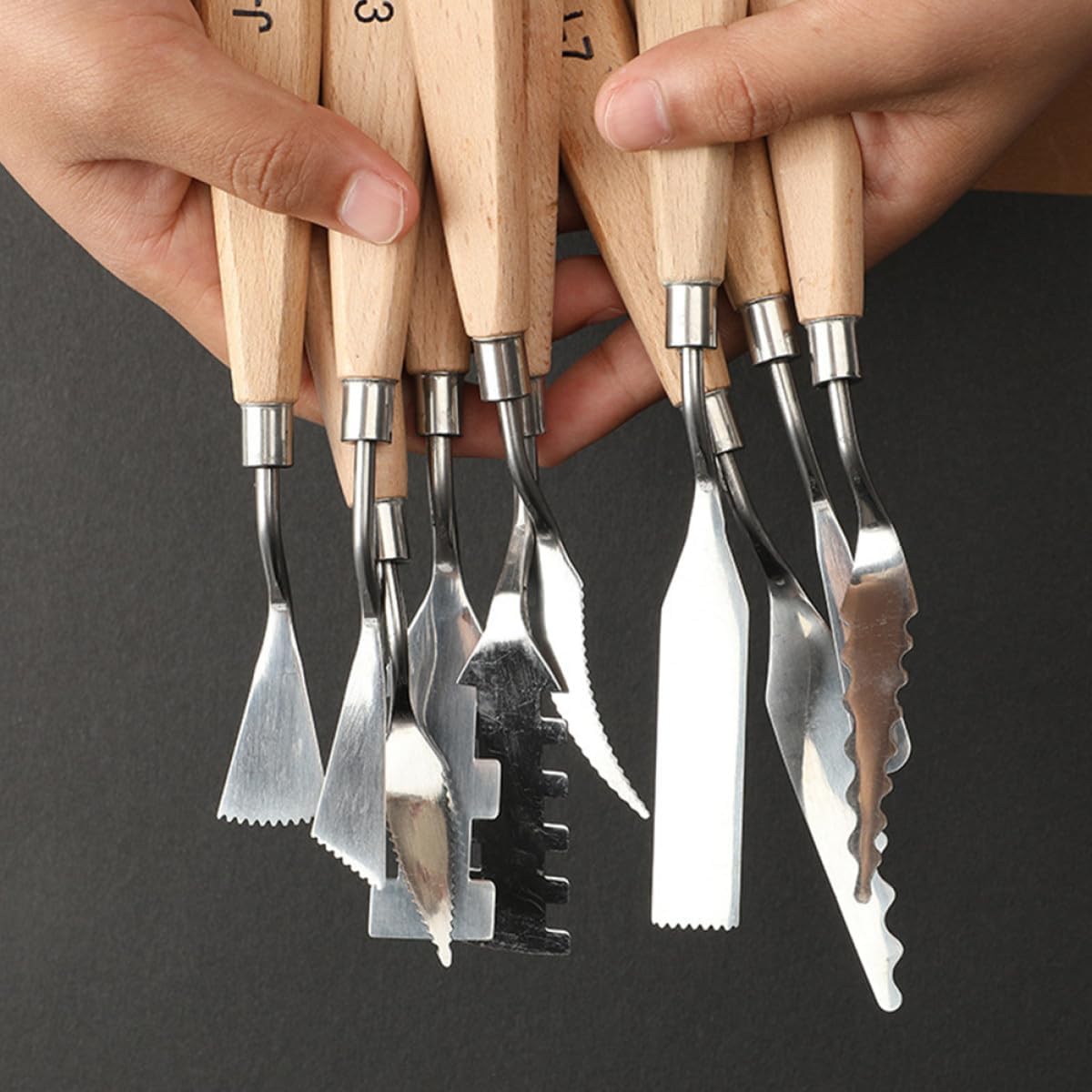 Cabilock 10-pcs Stainless Steel Oil Painting Palette Knives Set, Practical Mixing Scrapers for Artists, Metal Painting Spatulas for Oil Paint Texture and Art Supplies
