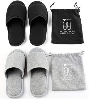 Portable Travel Slipper Spa Hotel Open Toe Sandals Non Disposable Foldable Shoes Guest Indoor House Room Business Trip Party Washable Footwear with Bags
