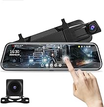 AUTO SNAP Dual Dash Full HD Front & Rear Reverse Camera 10 IPS Touch Screen Night Vision 170° Wide Angle Loop Recording Camera G-Sensor Parking Monitor Mirror Display Car DVR Cam
