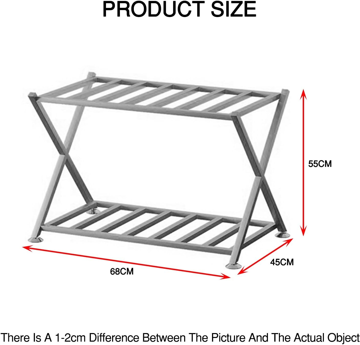 Home Luggage Rack, X-Shape Folding Luggage Rack, Space-saving, Suitable for Hotels and Guest Rooms(White)
