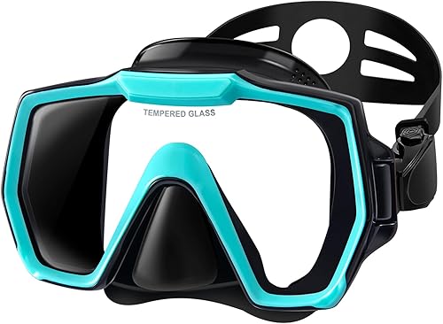 Gafas de natación de buceo, máscara de buceo de una pieza de vidrio templado, máscara de natación antivaho gafas con cubierta para la nariz, equipo