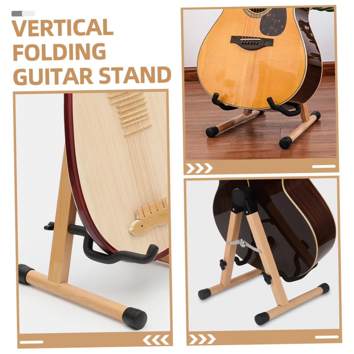 ibasenice Portachiara in Legno Supporto Per Chitarra Pieghevole Stand Per Chitarra Adatto Per Chitarre Acustiche Classiche Ed Elettriche