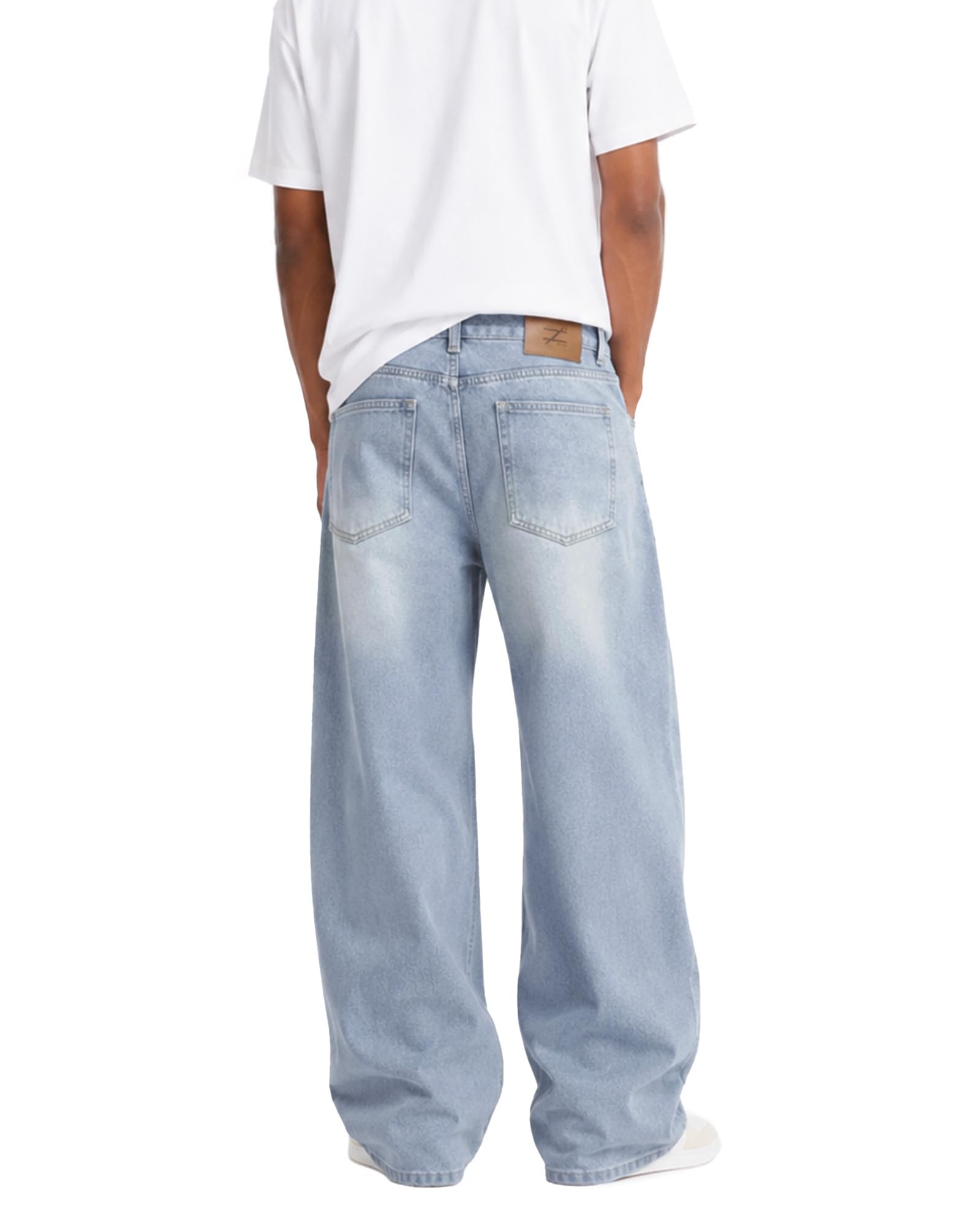 Zylioo Baggy Jeans Pantalon en jean extra long pour homme