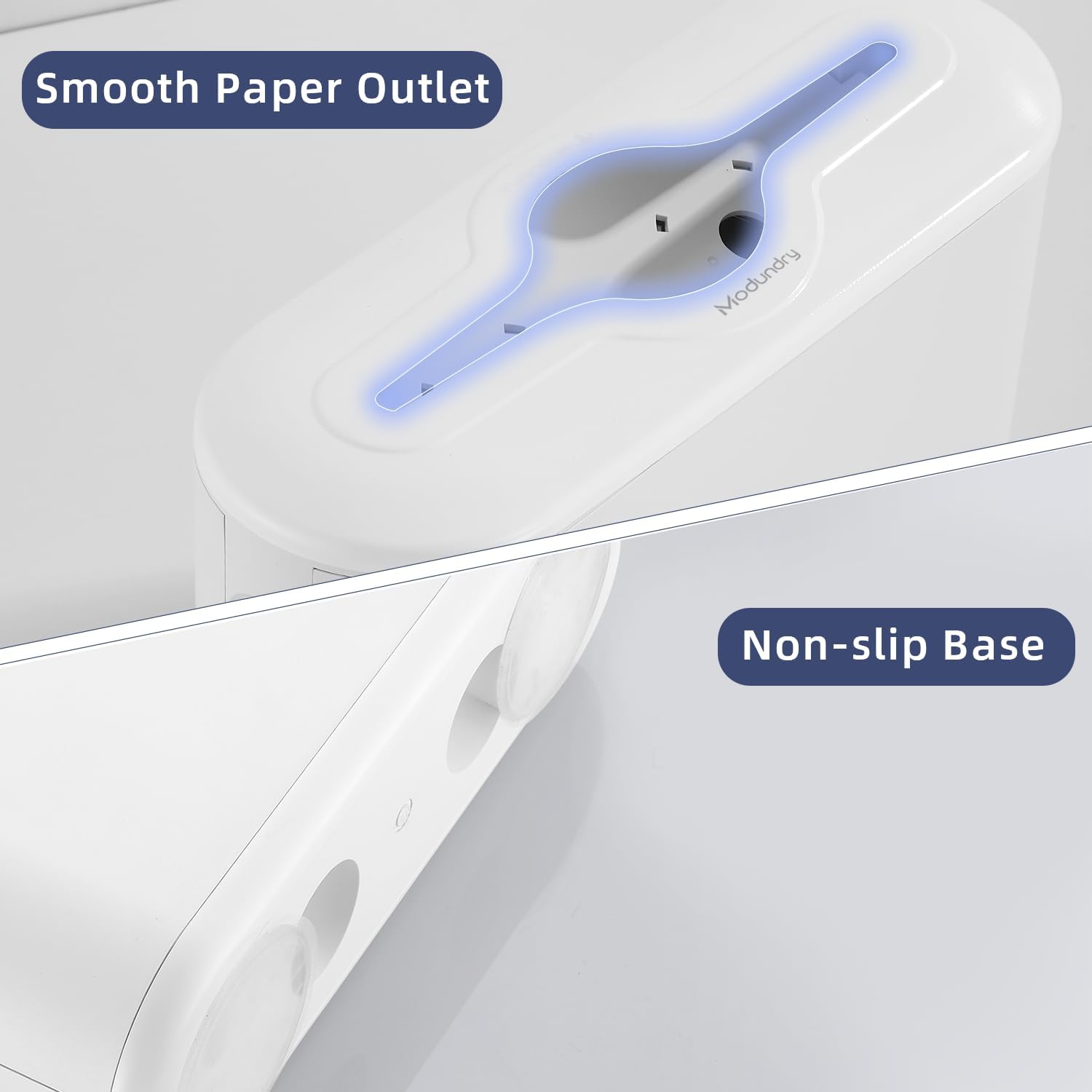 Compact Paper Towel Dispenser Countertop, Single Sheet Dispensing with Built-in Spring, Visible Window, Easy Top Refill, Non-Slip Base for Bathroom, Kitchen, Office(White)