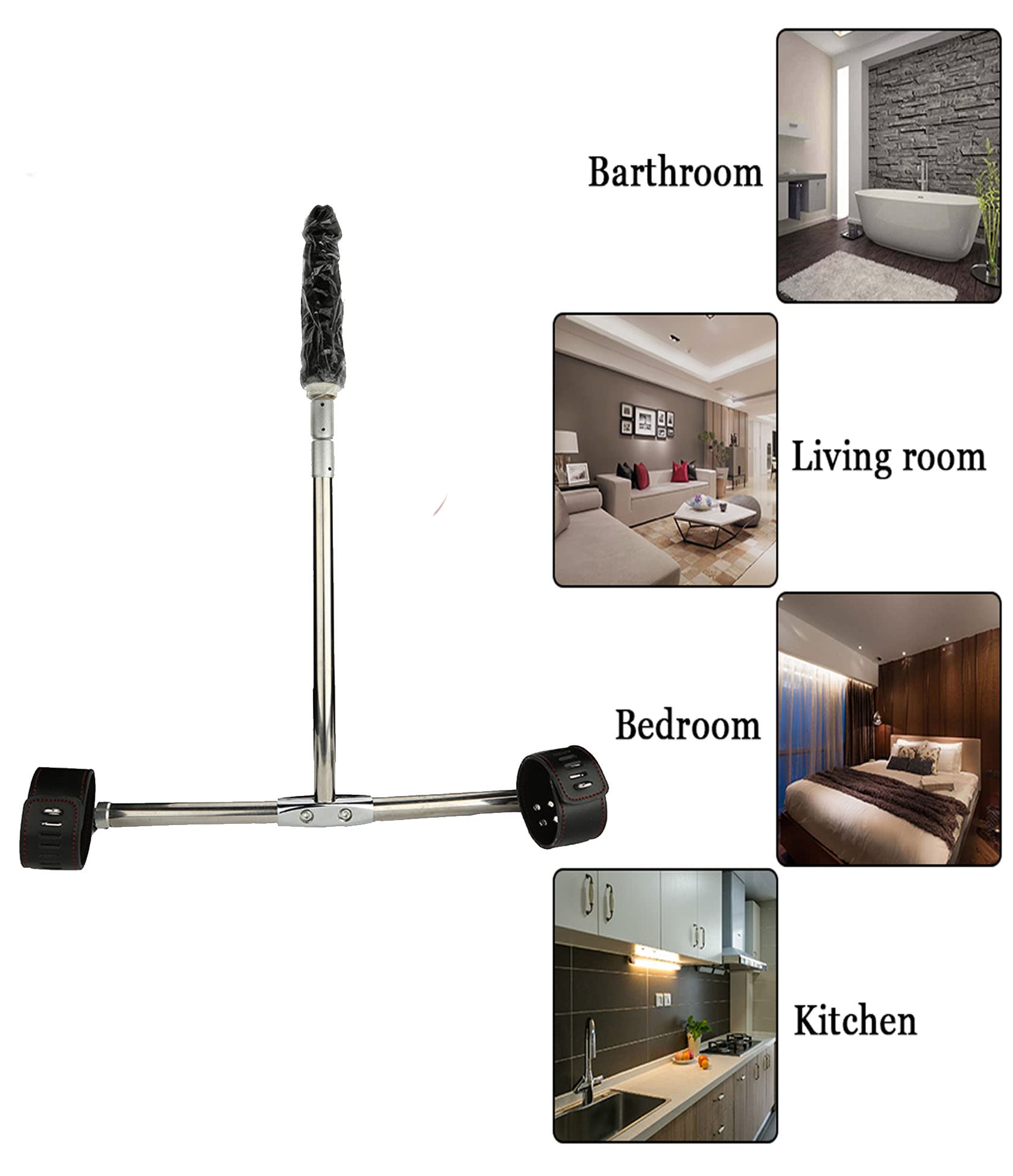 Spreizstange Edelstahl Mit Fußfesseln Und Dildo Fesseln Set Erotisches Bondage System Fickmaschine Verstellbarer Spreizer BDSM Sklave Fetisch Sexspielzeug For Paare