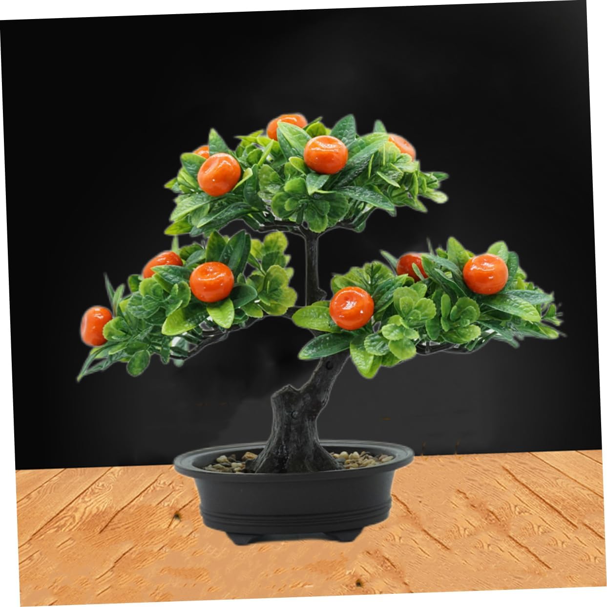 2pcs Artificial Fruit Tree Bonsai Realistic Simulation Potted Fake Fruit Decor for Home and Office Desk Decoration Indoor Faux Greenery Arrangement