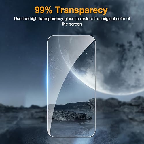 Vista 7 de T Tersely Paquete de 4 protectores de pantalla para iPhone 16 Pro (6.3 pulgadas), vidrio templado con marco de alineación de instalación, compatible
