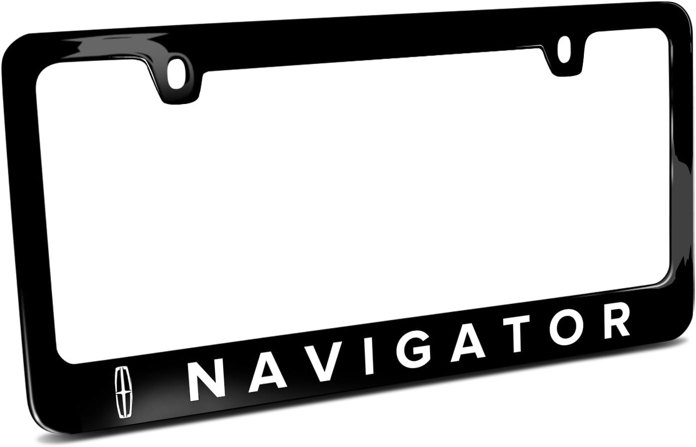 iPick Image for Lincoln Navigator UV-LED Printed American-Made Black Metal License Plate Frame
