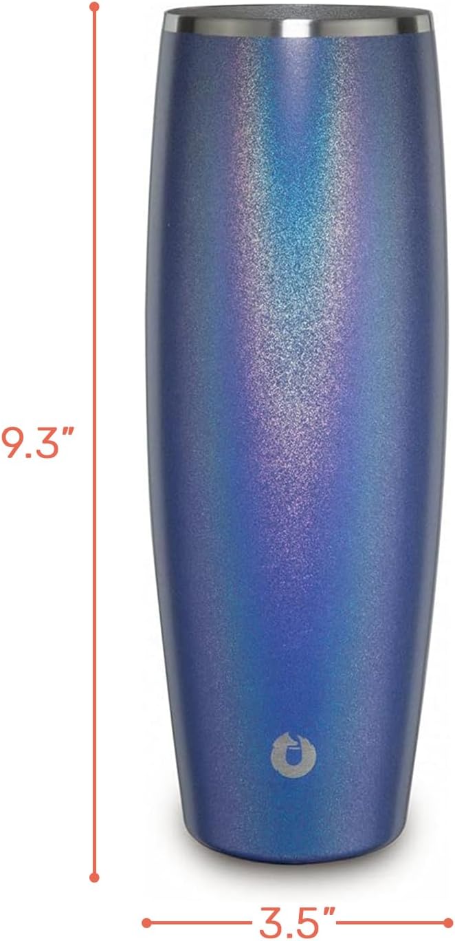 24 oz Insulated Stainless Steel Beer Mug, Shimmer Blue by Snowfox - Image 5