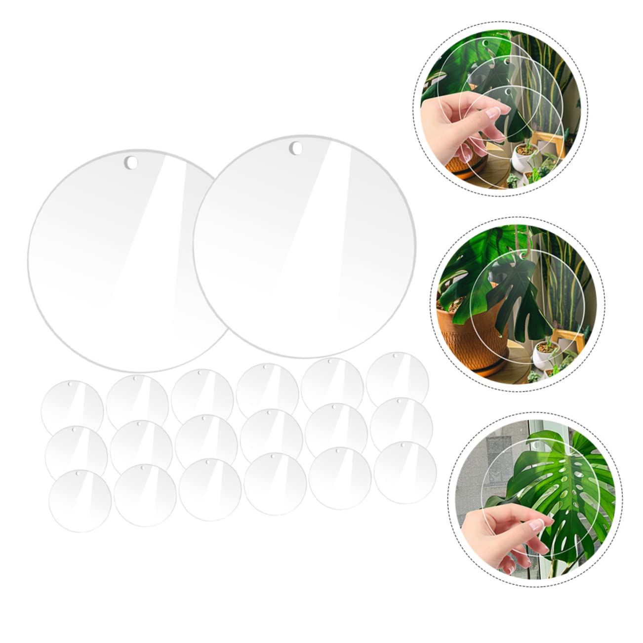 OSALADI 20pcs Acrylic Round Discs Diameter Thick Blanks for Keychains Craft Projects Artwork