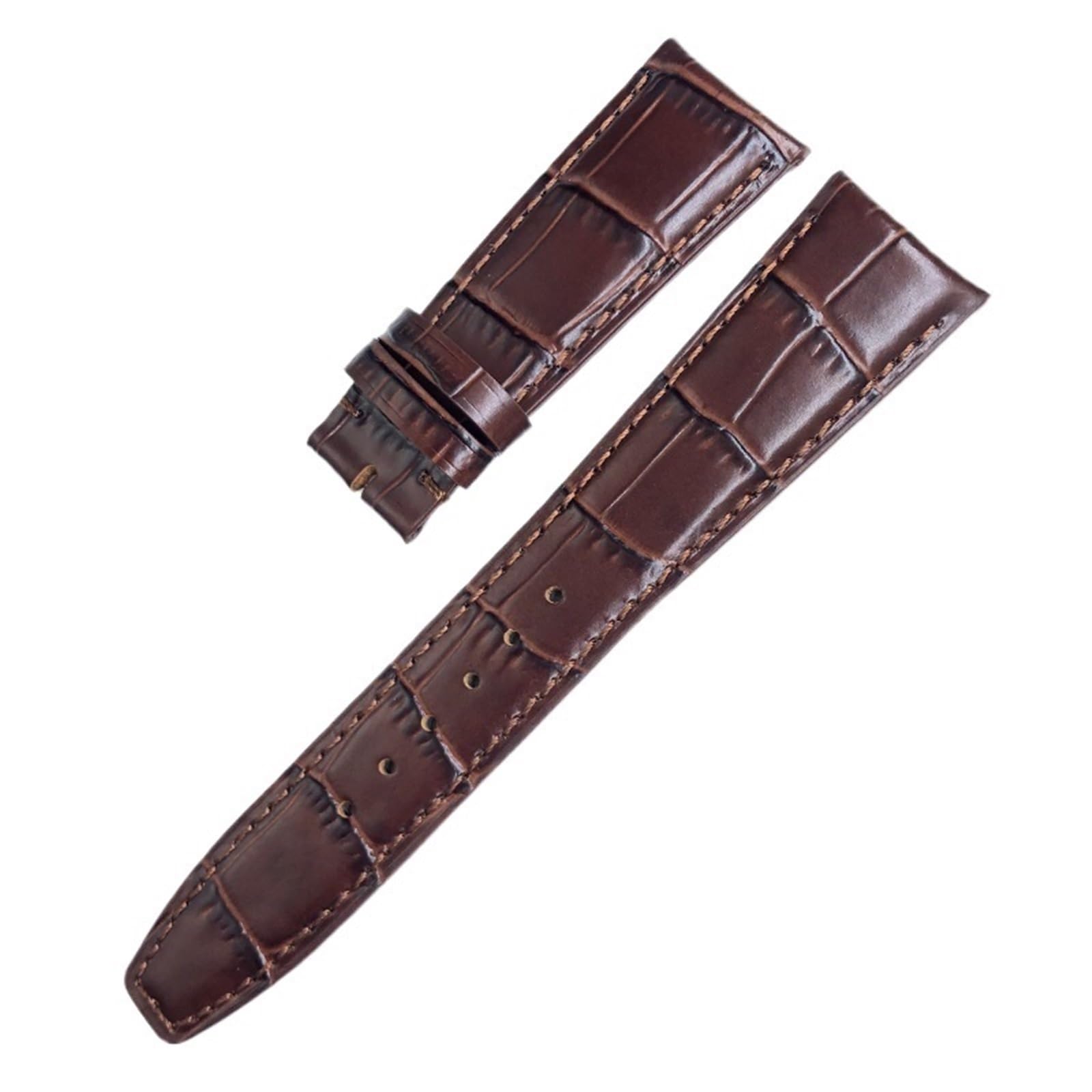 Skórzany pasek do zegarka z prawdziwej skóry bydlęcej do zegarków IWC Portugieser Porotfino Family PILOT 20mm 21mm 22mm pasek zegarka składana klamra(Brown,20mm)