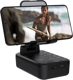 Cell Phone Stand with Wireless Bluetooth Speaker - HD Surround Sound Bluetooth Speaker for Home Kitchen and Outdoors Compatible with Mobile Phone & Tablets, Gifts for Men Women