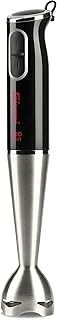 Girmi MX03 Immersion Mixer, 400 W, DC Motor, 19 cm Long Barrel and Stainless Blades, 2 Speed, Ergonomic Handle, Black/Steel