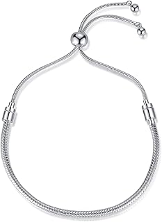 Charm Silver Snake Chain Charm Bracelet