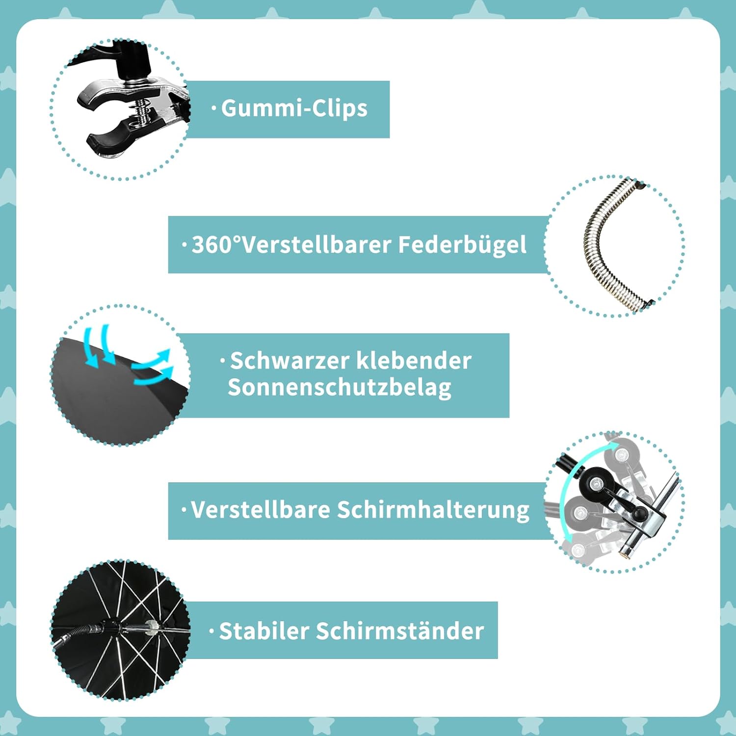 Suncobran za dječja kolica u upotrebi u parku